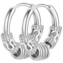 Hot Selling Dragon Totem Gold Silver Hip-hop Earrings Stainless Steel Cadenas Jewelry